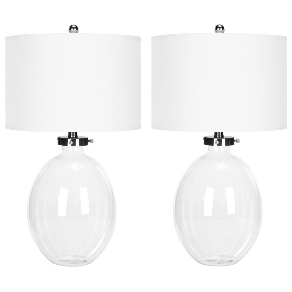 NEVILLE 26-INCH H CLEAR GLASS TABLE LAMP. Picture 1