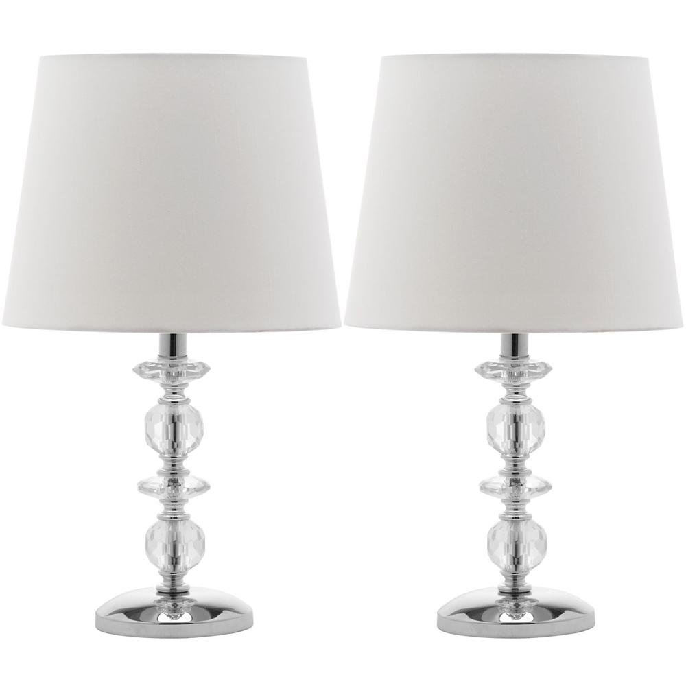 DERRY 15-INCH H STACKED CRYSTAL DARK GREY LAMP, LIT4130C-SET2. Picture 1