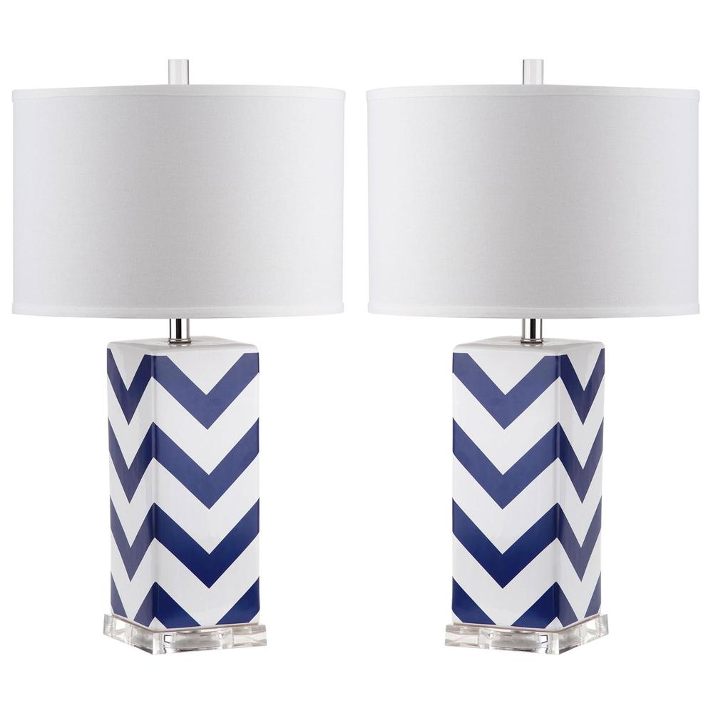 CHEVRON 27-INCH H STRIPE TABLE LAMP, LIT4136A-SET2. Picture 1