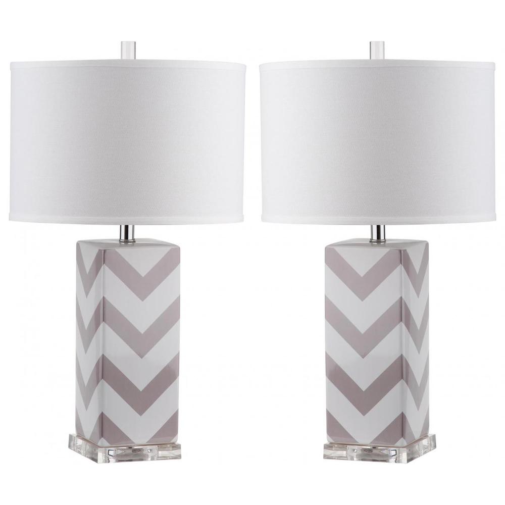 CHEVRON 27-INCH H STRIPE TABLE LAMP, LIT4136C-SET2. Picture 1