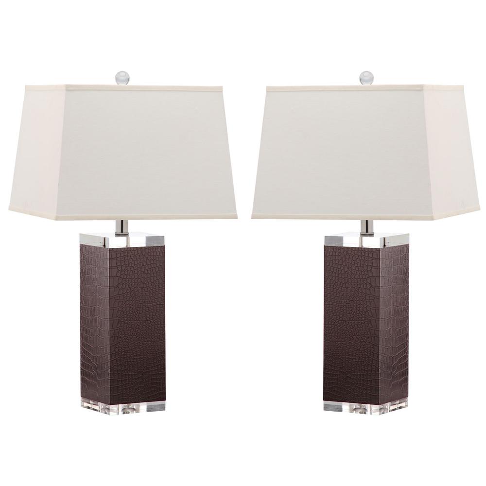 DECO 27-INCH H LEATHER TABLE LAMP, LIT4143D-SET2. Picture 1