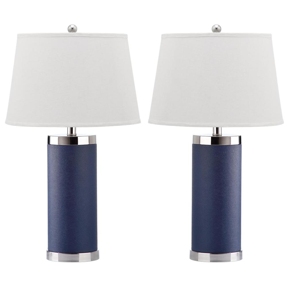 LEATHER 25-INCH H COLUMN TABLE LAMP, LIT4144A-SET2. Picture 1