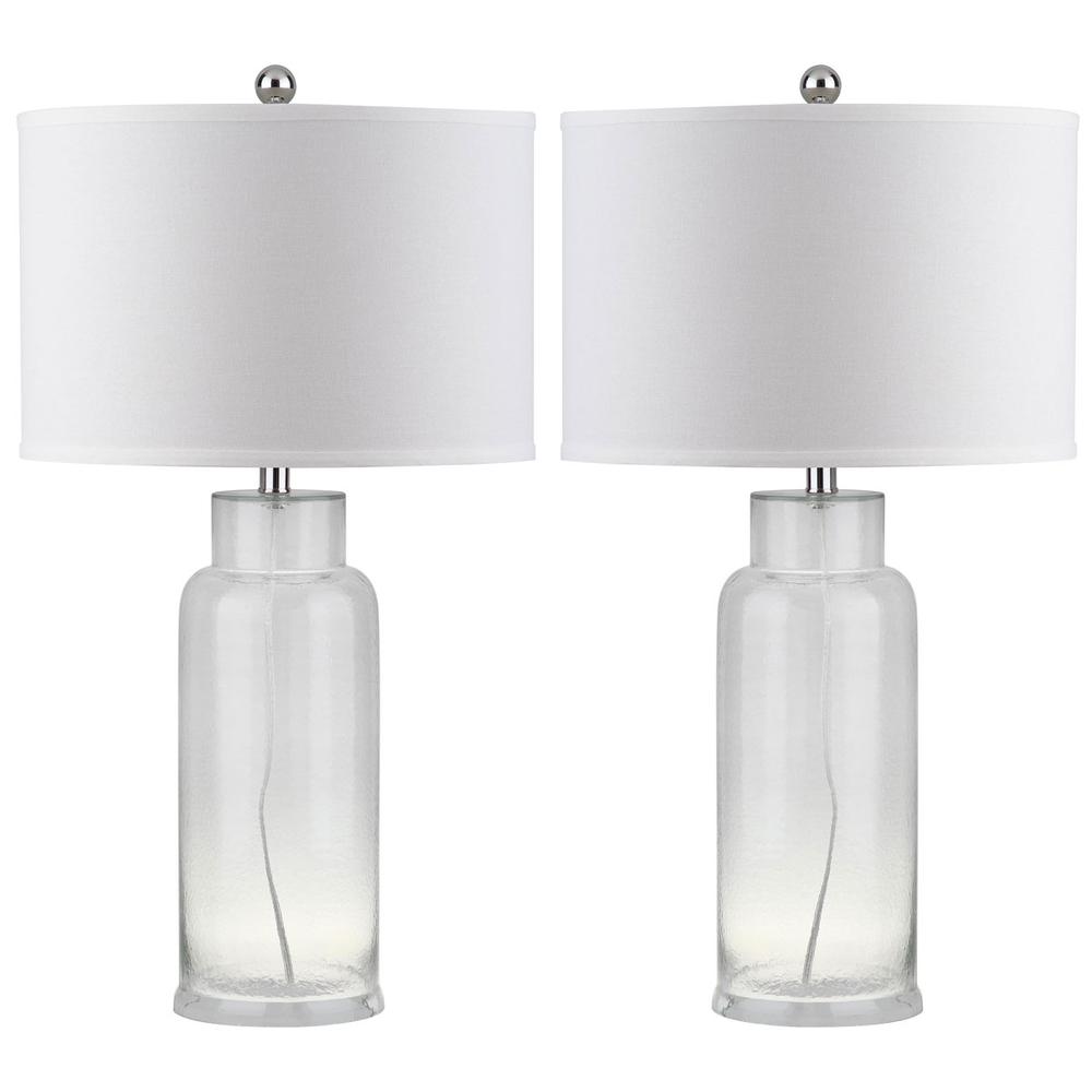 BOTTLE 29-INCH H GLASS TABLE LAMP, LIT4157B-SET2. Picture 1