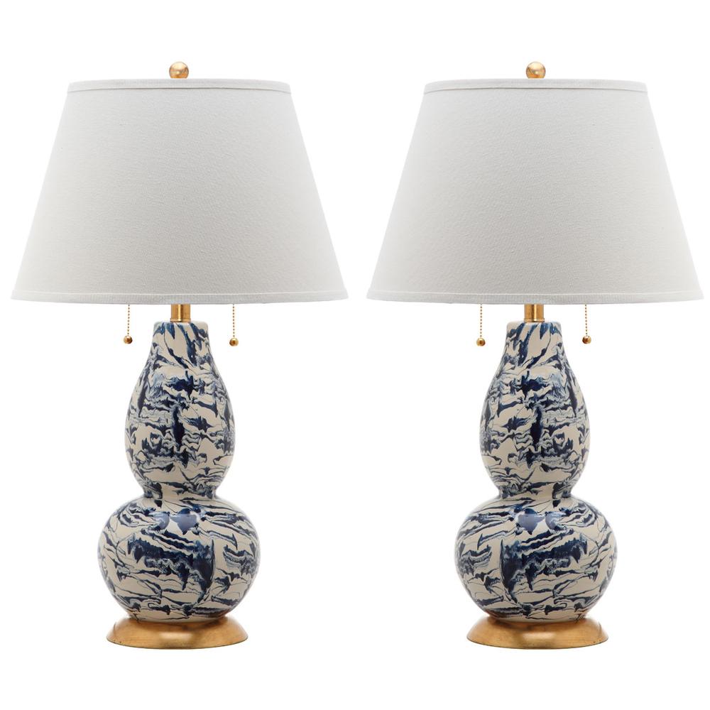 COLOR SWIRLS  28-INCH H GLASS TABLE LAMP, LIT4159A-SET2. Picture 1