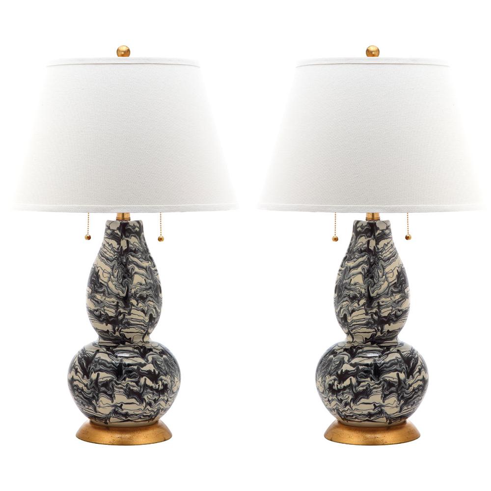 COLOR SWIRLS 28-INCH H GLASS TABLE LAMP, LIT4159B-SET2. Picture 1