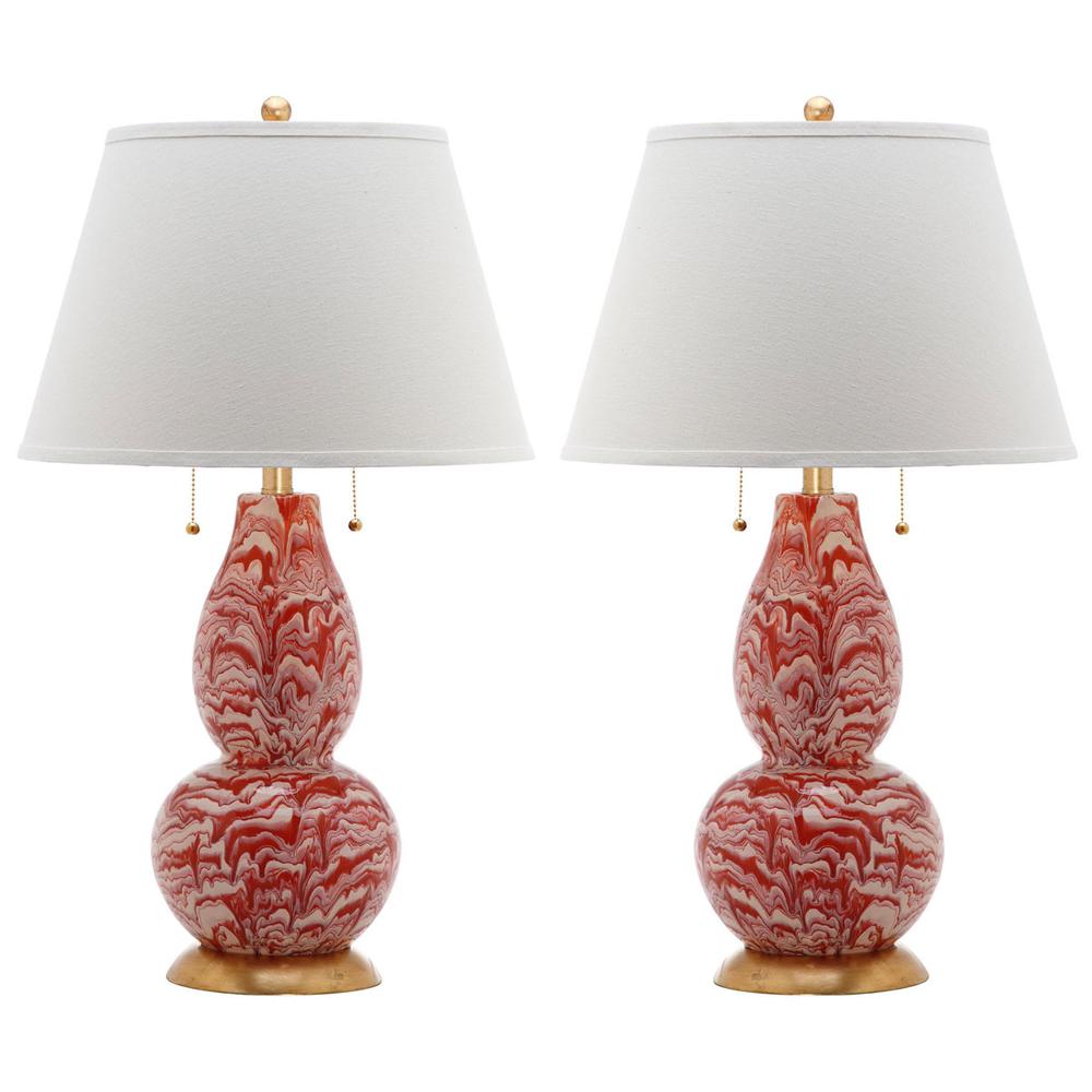 COLOR SWIRLS  28-INCH H GLASS TABLE LAMP, LIT4159F-SET2. Picture 1