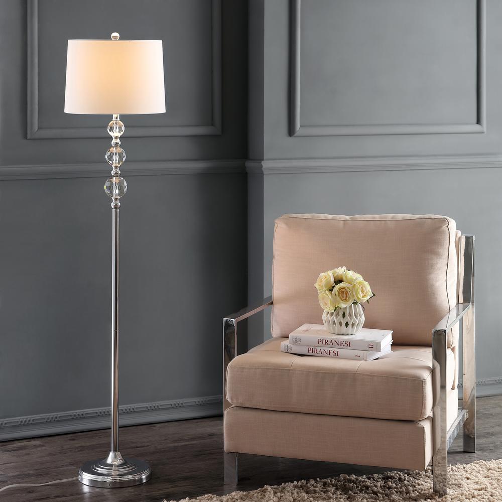 Venezia 61-Inch H Floor Lamp, Clear/Chrome. Picture 3