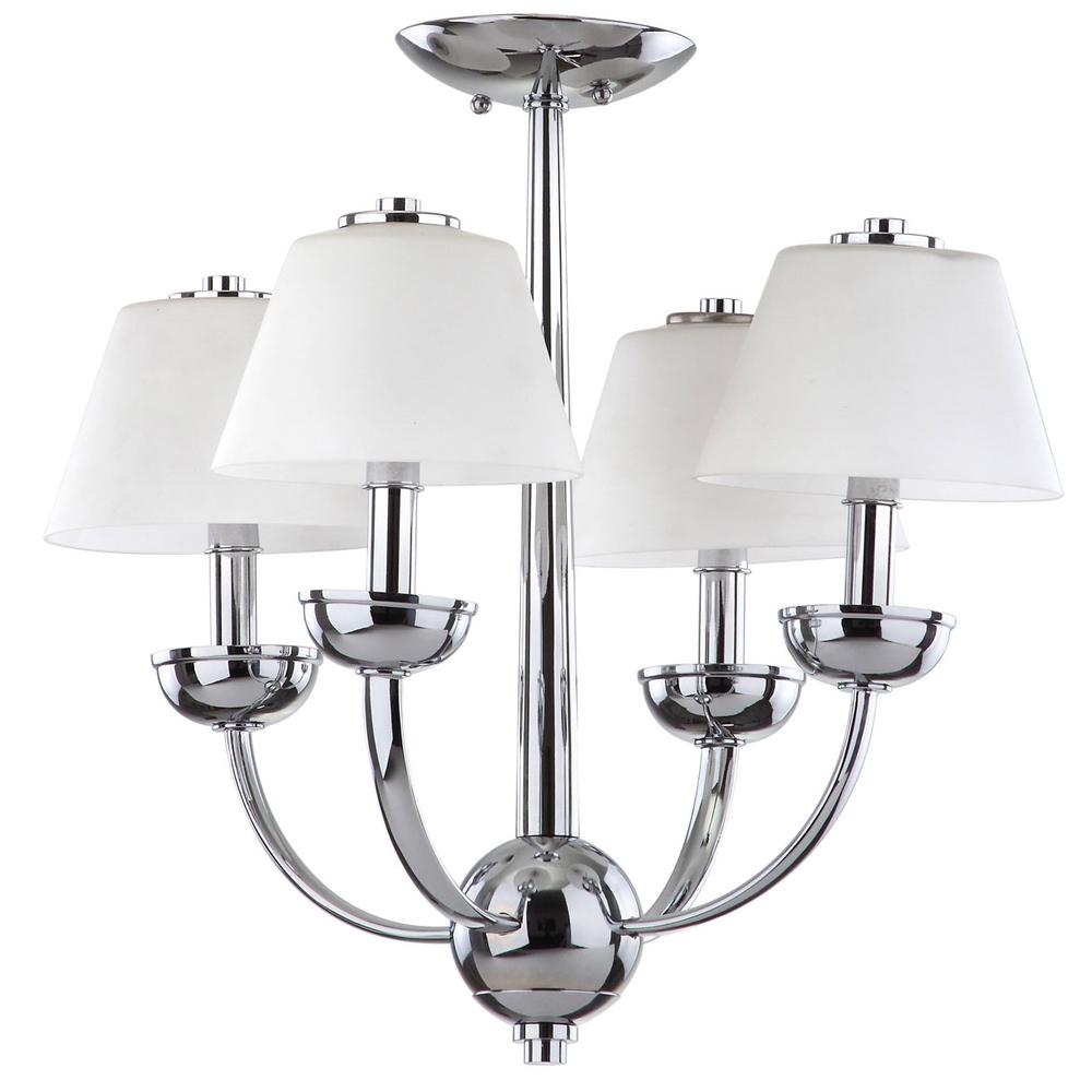 YARDLEY 4 LIGHT CHROME 18.9 INCH DIA CHANDELIER. Picture 1
