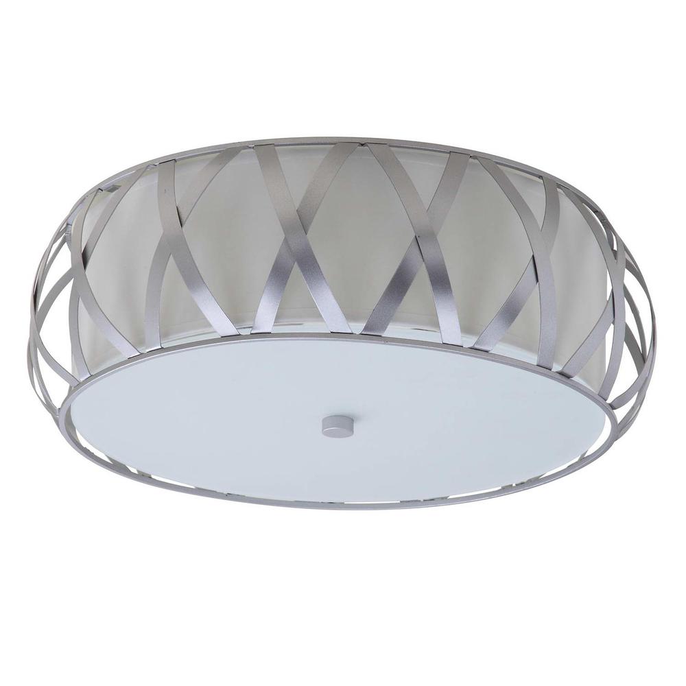 Charing 2 Light Chrome 15.4-Inch Dia Cross Flush Mount, Chrome. Picture 2