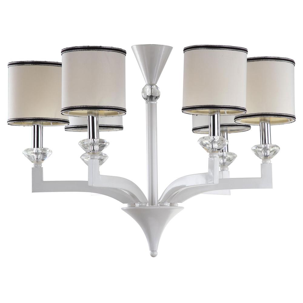 ERIN 6 LIGHT WHITE 27.5 INCH DIA CHANDELIER. Picture 1