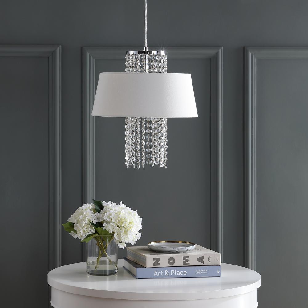 Cadenza 3 Light Chrome Beaded 16-Inch Dia Pendant, Chrome. Picture 1