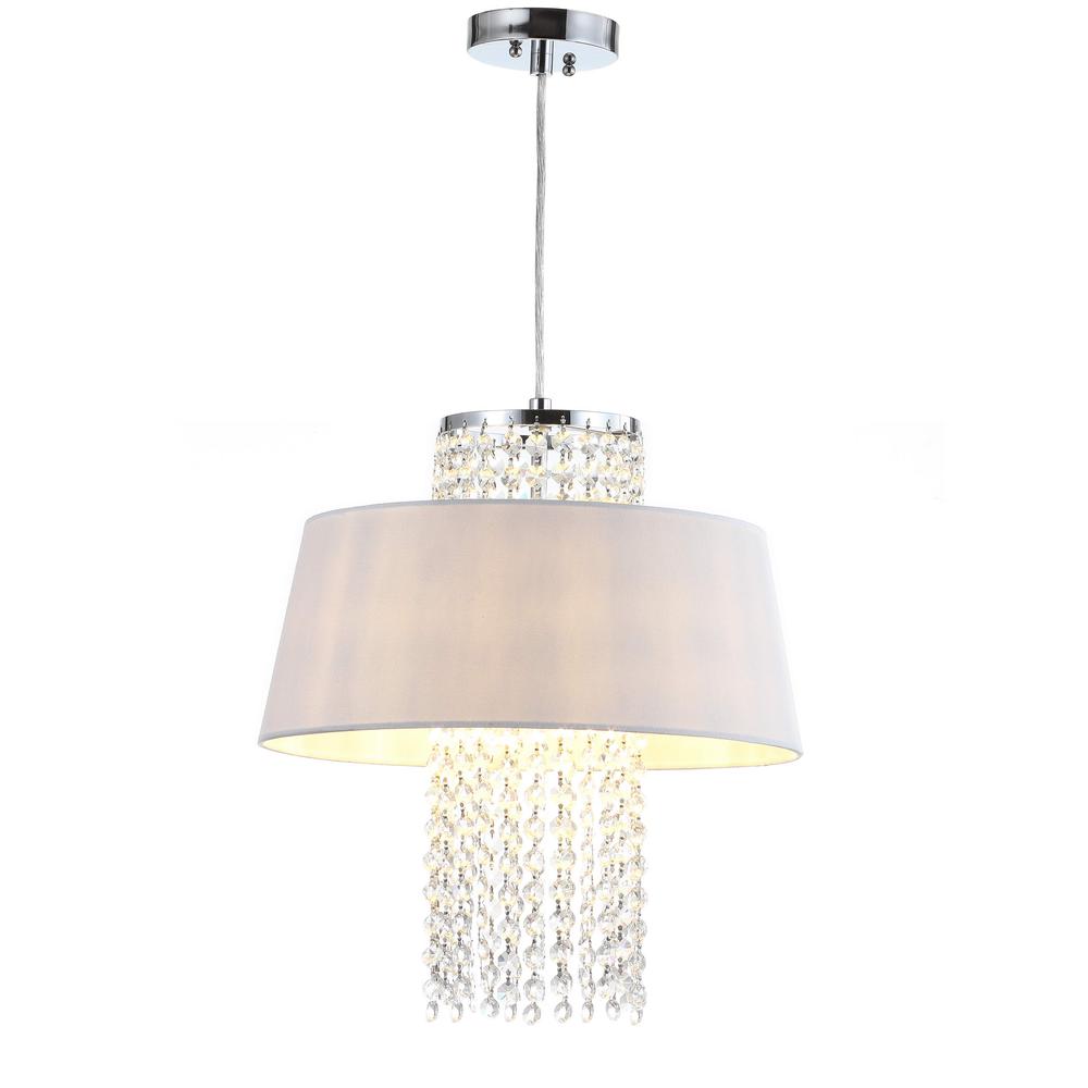 Cadenza 3 Light Chrome Beaded 16-Inch Dia Pendant, Chrome. Picture 4