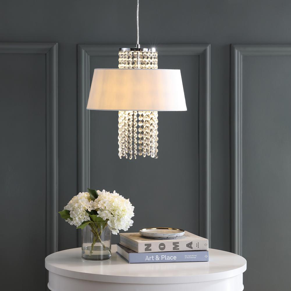 Cadenza 3 Light Chrome Beaded 16-Inch Dia Pendant, Chrome. Picture 3