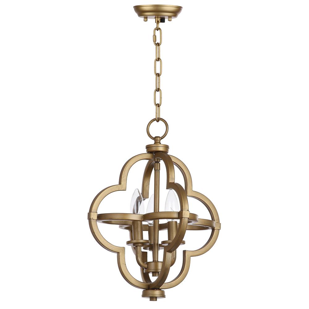 Mila 12.25-Inch Dia Adjustable Dark Grey Pendant, Gold. Picture 4