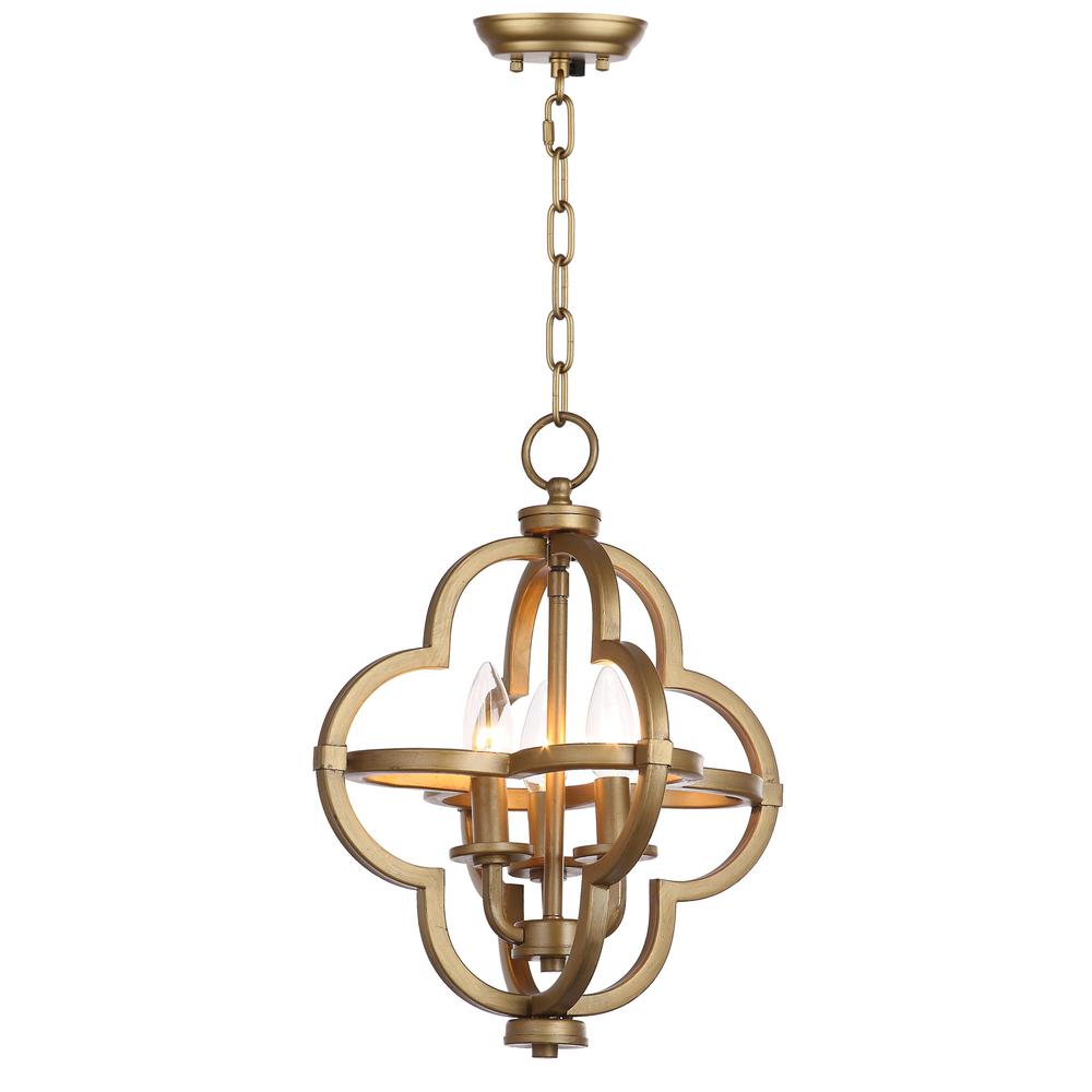 Mila 12.25-Inch Dia Adjustable Dark Grey Pendant, Gold. Picture 6
