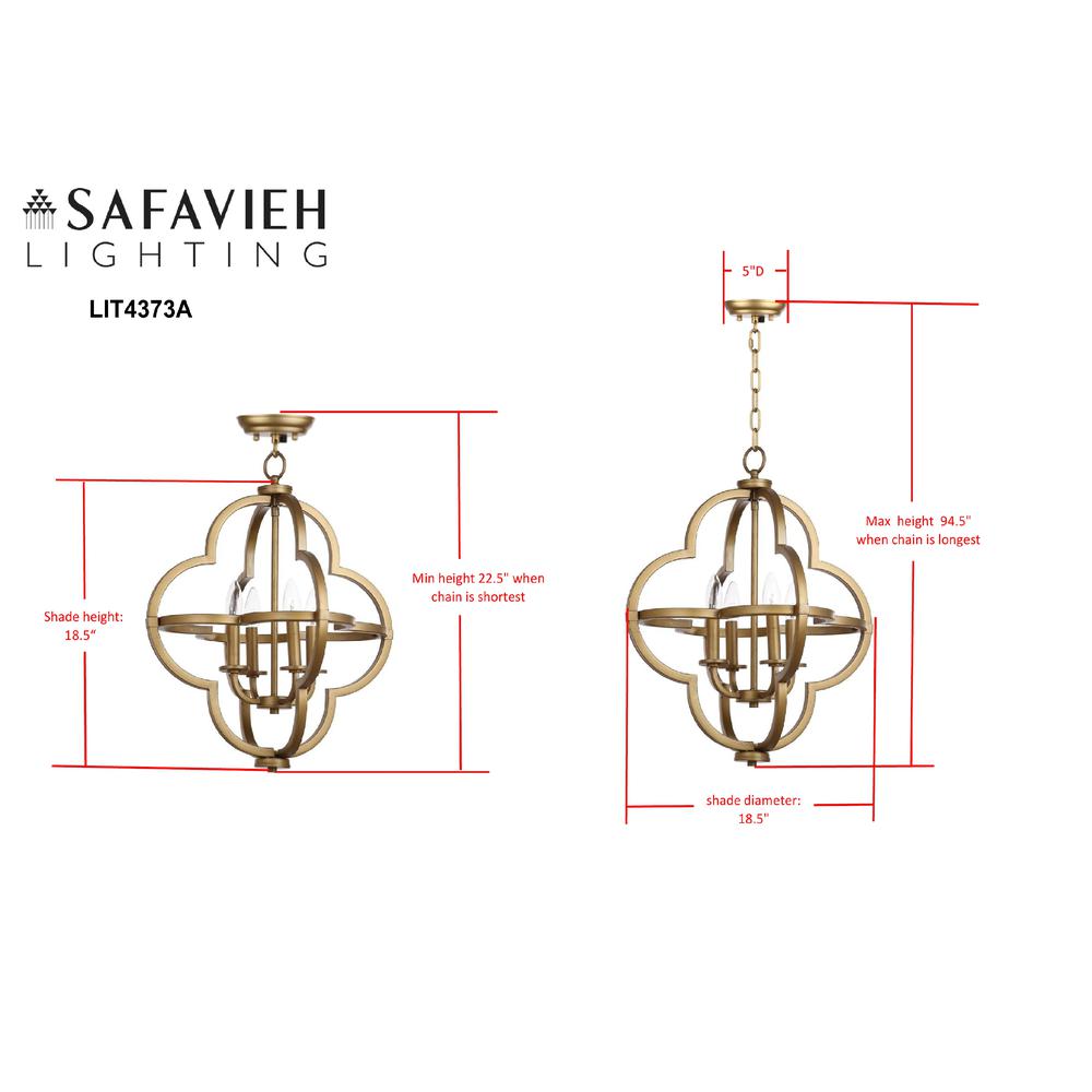 Millard 18.5-Inch Dia Adjustable Dark Grey Pendant, Gold. Picture 1