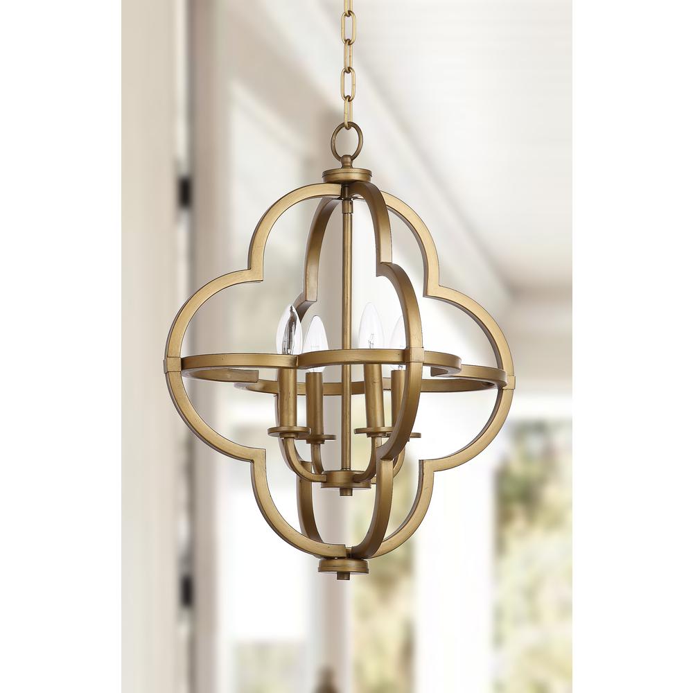 Millard 18.5-Inch Dia Adjustable Dark Grey Pendant, Gold. Picture 5