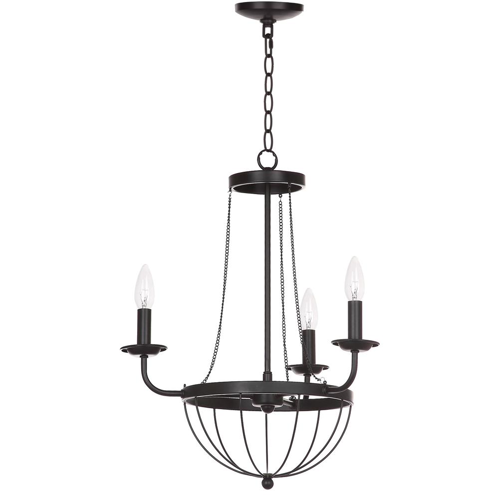 Jacques 18-Inch Dia Adjustable Chandelier, Black. Picture 1