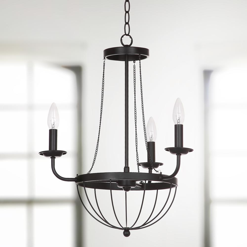 Jacques 18-Inch Dia Adjustable Chandelier, Black. Picture 4