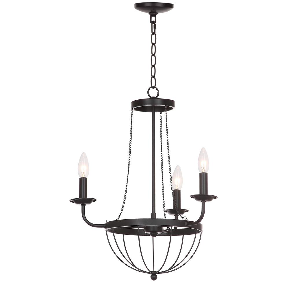 Jacques 18-Inch Dia Adjustable Chandelier, Black. Picture 2