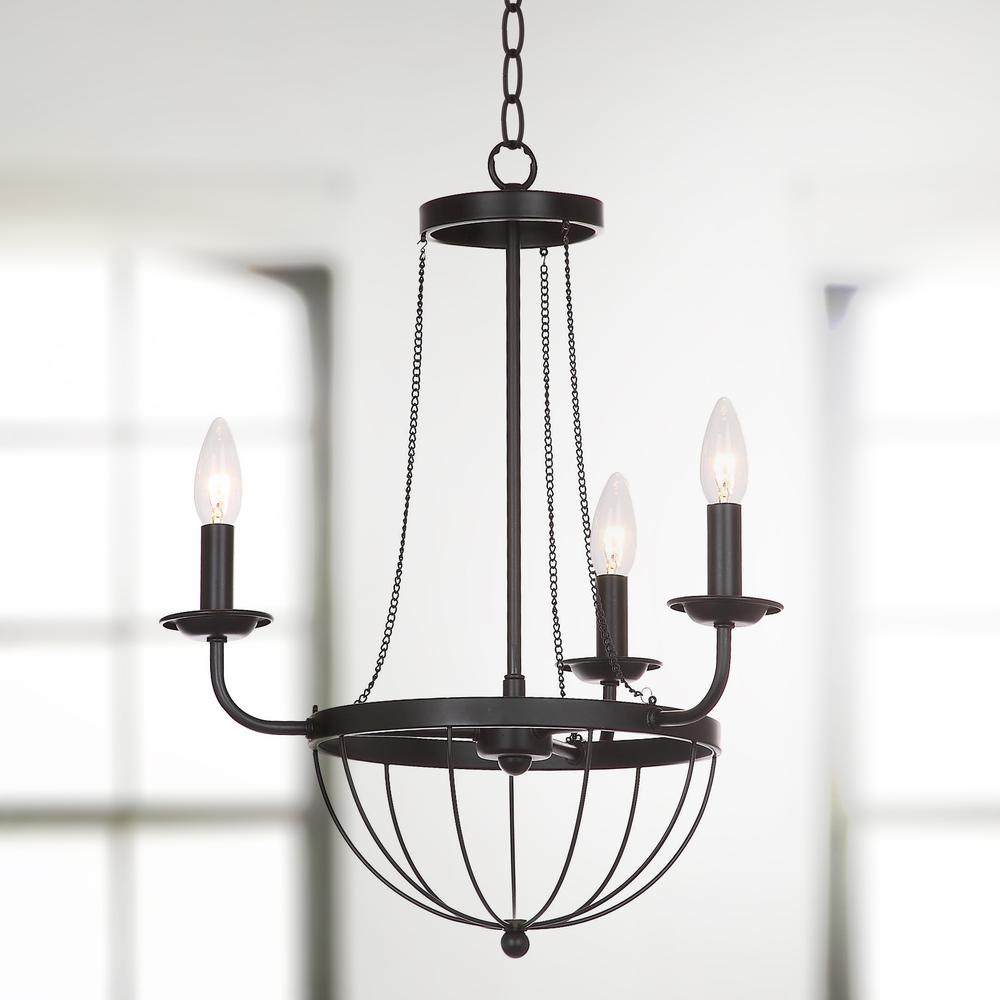 Jacques 18-Inch Dia Adjustable Chandelier, Black. Picture 5