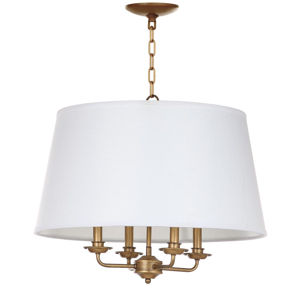 Kimball 22-Inch Dia Adjustable Pendant, Gold/White. Picture 3
