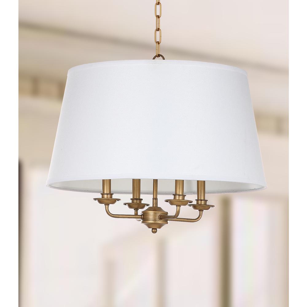 Kimball 22-Inch Dia Adjustable Pendant, Gold/White. Picture 2