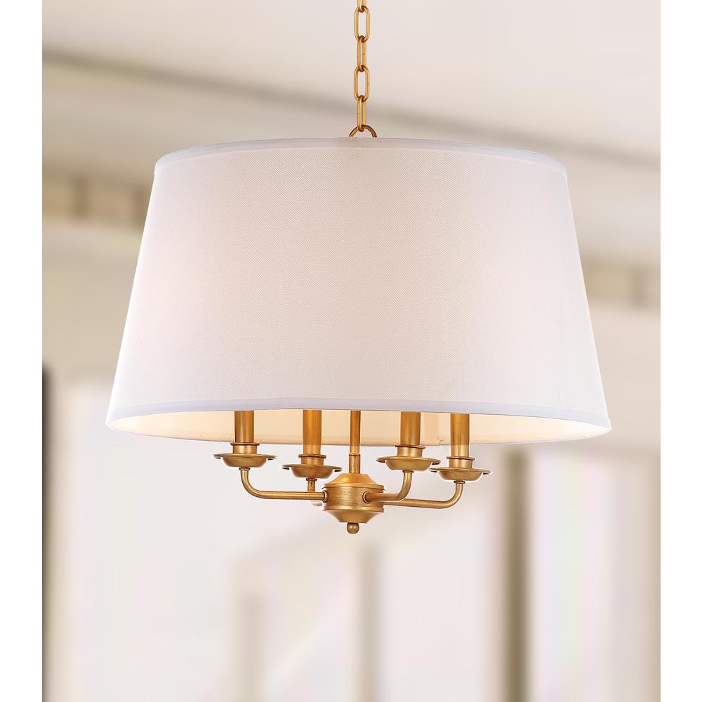 Kimball 22-Inch Dia Adjustable Pendant, Gold/White. Picture 4