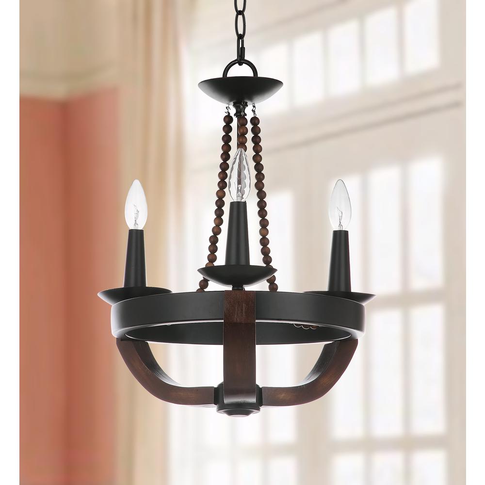Lucero 17.5-Inch Dia Adjustable Chandelier, Black. Picture 4