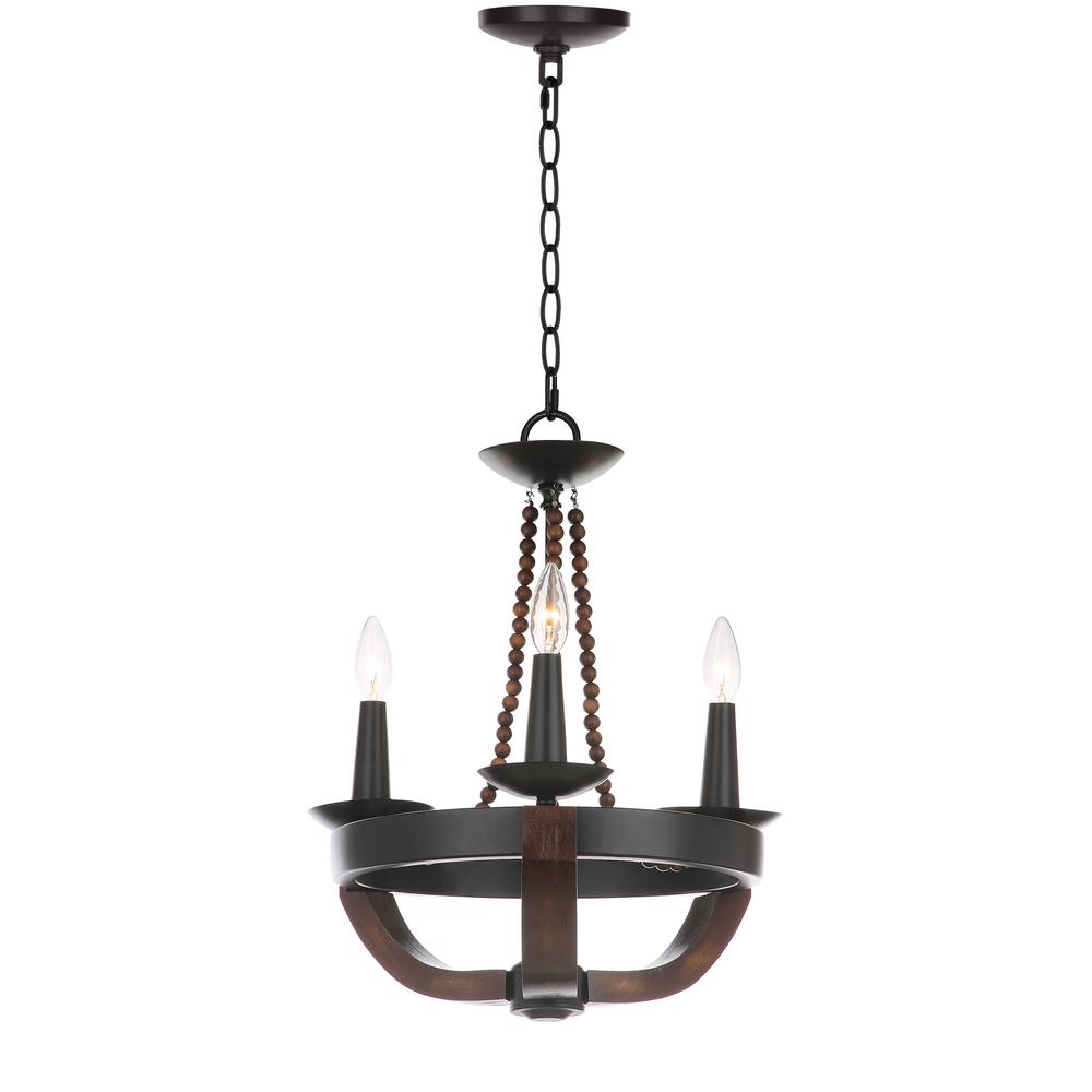 Lucero 17.5-Inch Dia Adjustable Chandelier, Black. Picture 2