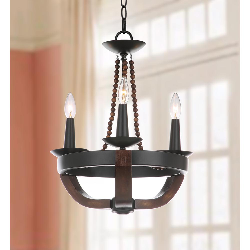 Lucero 17.5-Inch Dia Adjustable Chandelier, Black. Picture 5