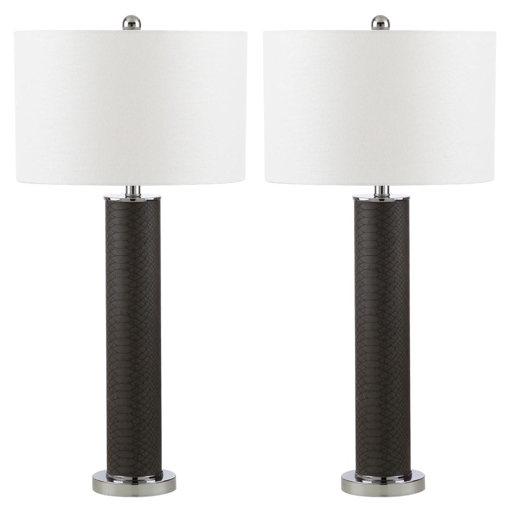 OLLIE 31.5-INCH H FAUX SNAKESKIN TABLE LAMP, LIT4404E-SET2. Picture 1