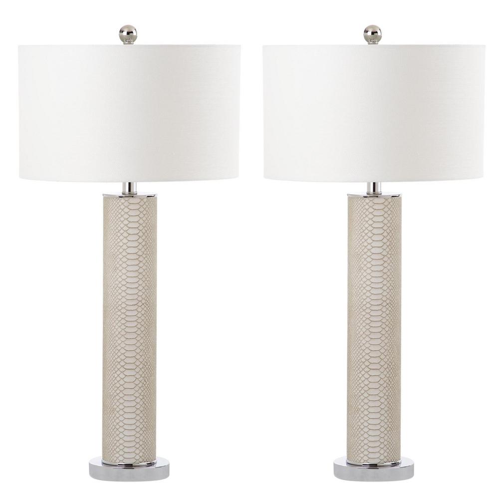 OLLIE 31.5-INCH H FAUX SNAKESKIN TABLE LAMP, LIT4404G-SET2. Picture 1