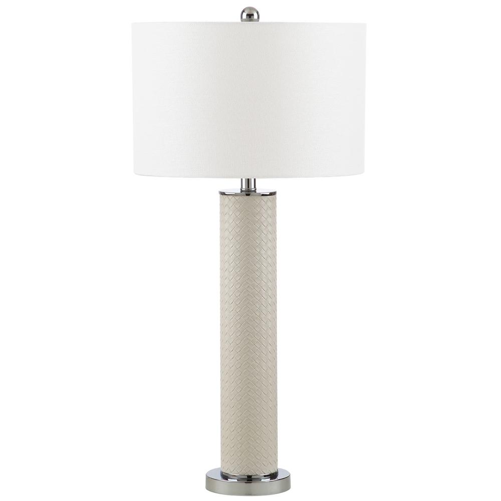 OLLIE 31.5-INCH H FAUX WOVEN LEATHER TABLE LAMP, LIT4404L-SET2. Picture 1