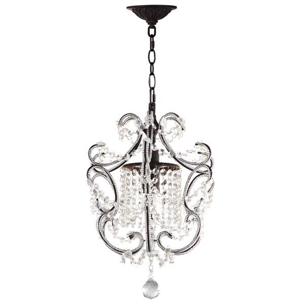 LUNA 1 LIGHT BROWN 12-INCH DIA ADJUSTABLE CHANDELIER. Picture 1