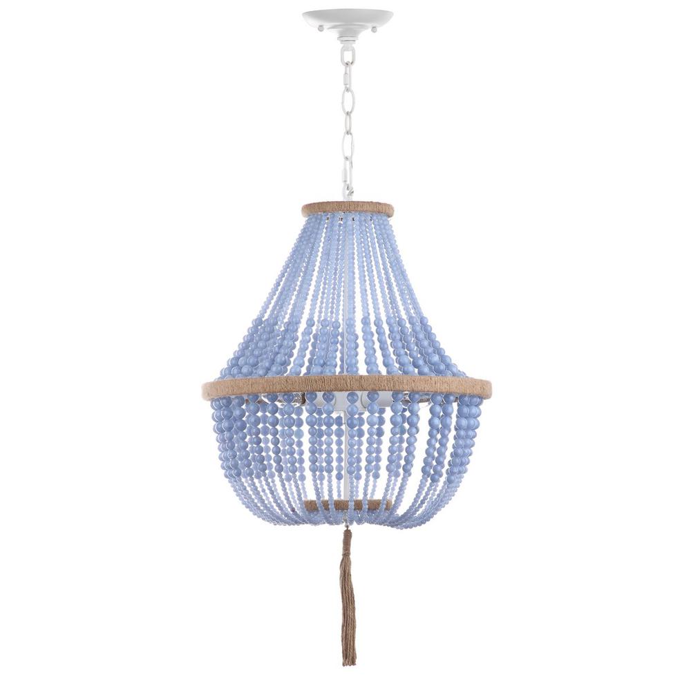 LUSH KRISTI 3 LIGHT 16.5-INCH DIA BLUE BEADED PENDANT. Picture 1