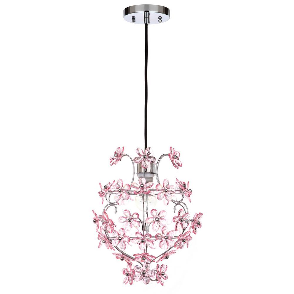 RAZ FLORAL 1 LIGHT 11.75-INCH DIA PENDANT. Picture 1