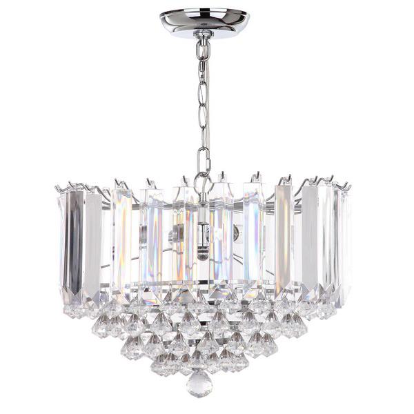 HAMPTON 2 LIGHT CHROME 16.5-INCH DIA GLASS PENDANT. Picture 1