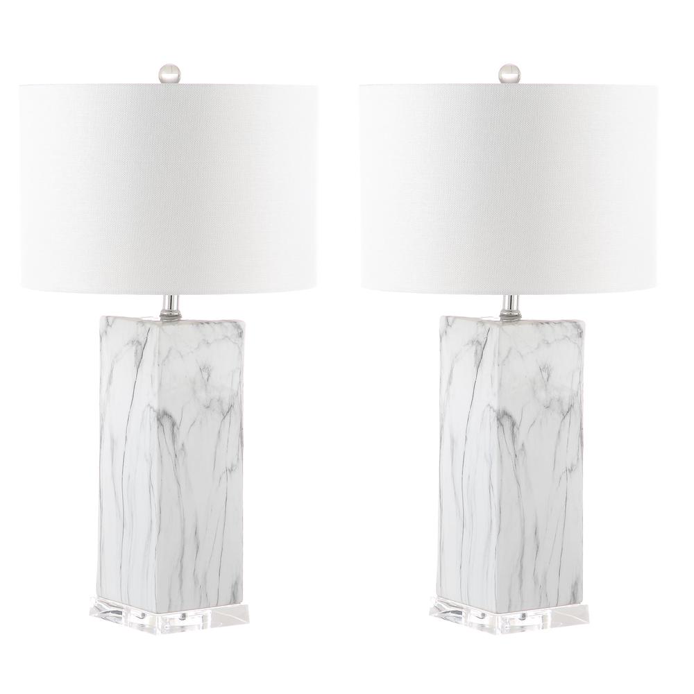 Olympia Marble Table Lamp, Black/White Marble. Picture 3