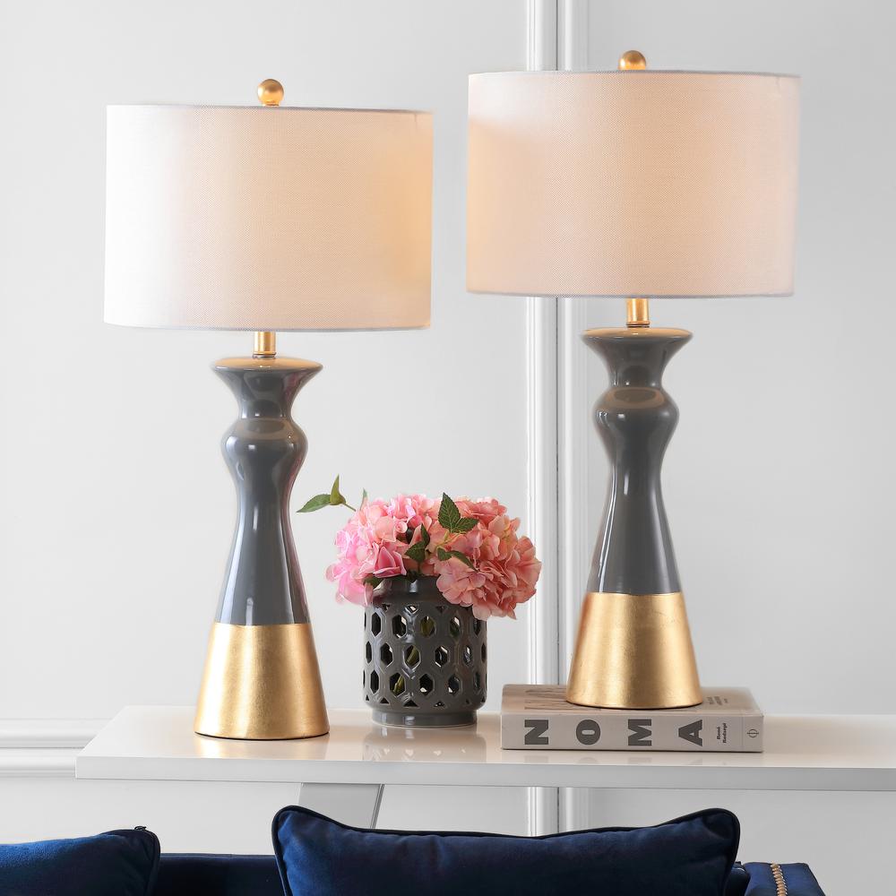 Iris 30.5-Inch H Table Lamp, Grey/Gold. Picture 2