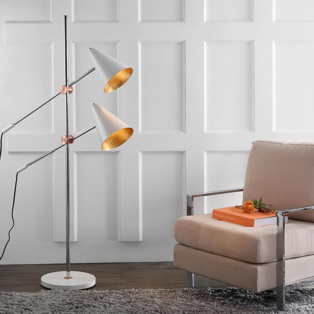 Reed 71-Inch H Floor Lamp, White. Picture 4