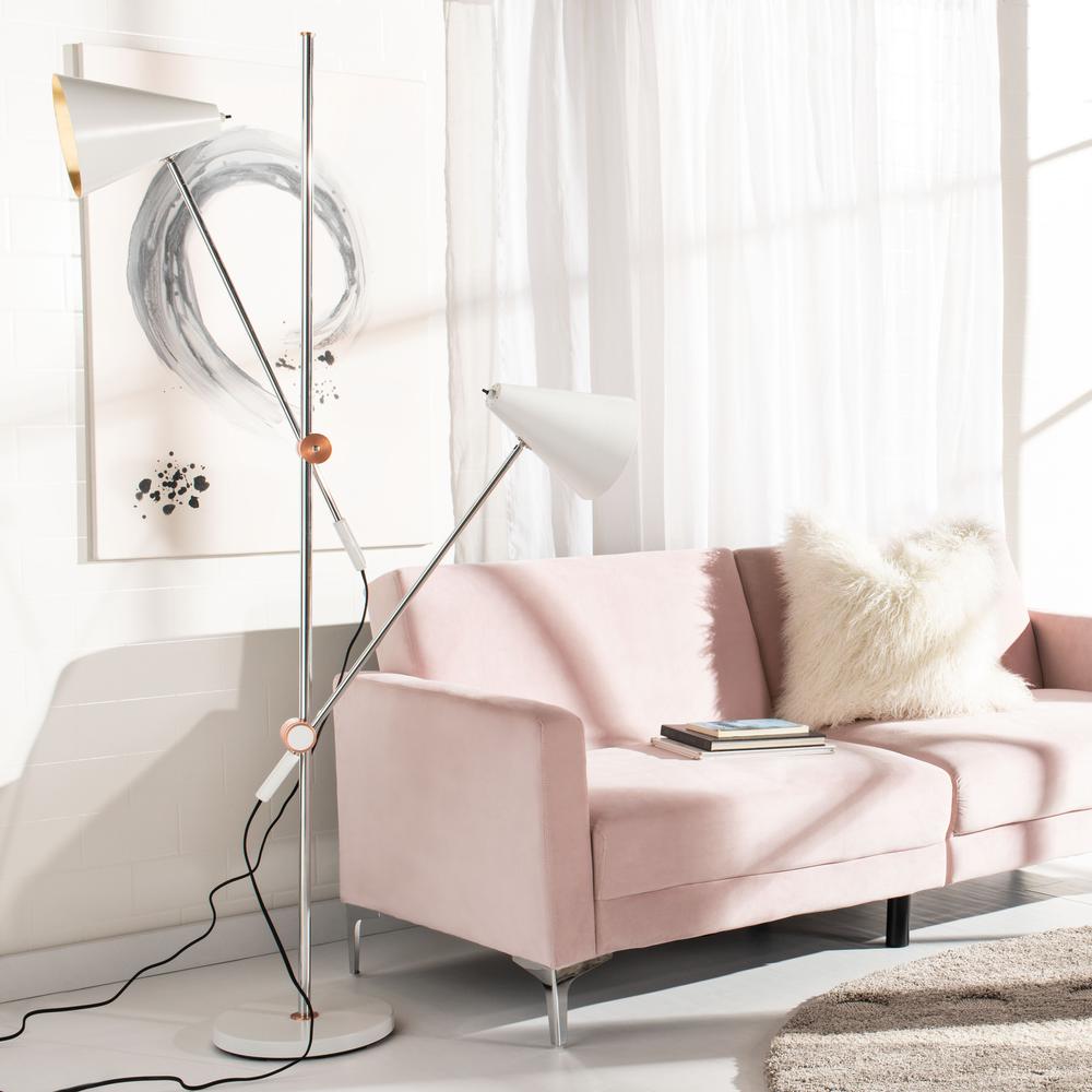 Reed 71-Inch H Floor Lamp, White. Picture 6