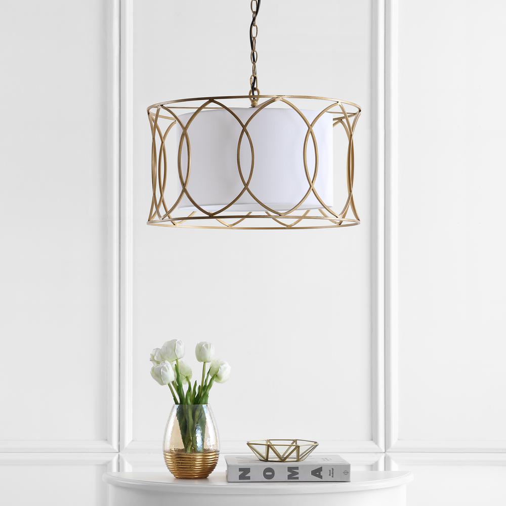 Silas 21.5-Inch Dia Adjustable Pendant Lamp , Gold. Picture 2