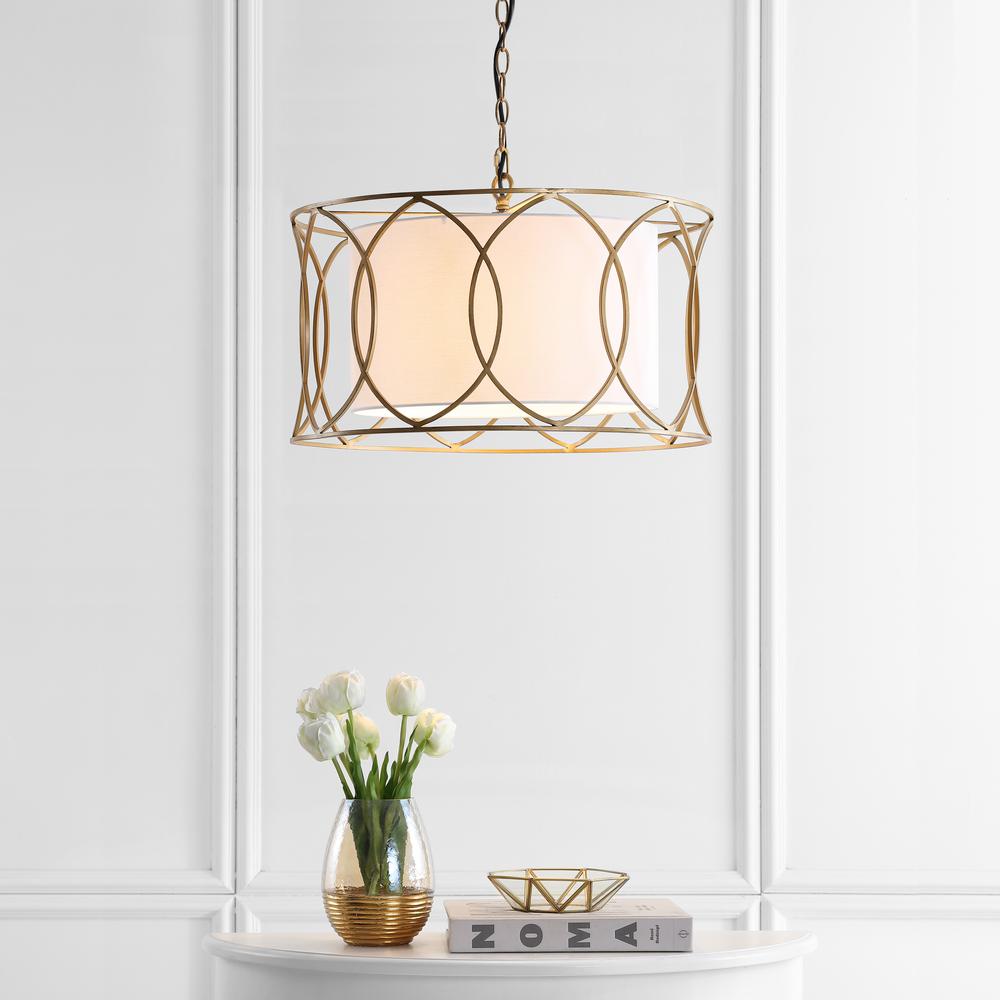 Silas 21.5-Inch Dia Adjustable Pendant Lamp , Gold. Picture 4