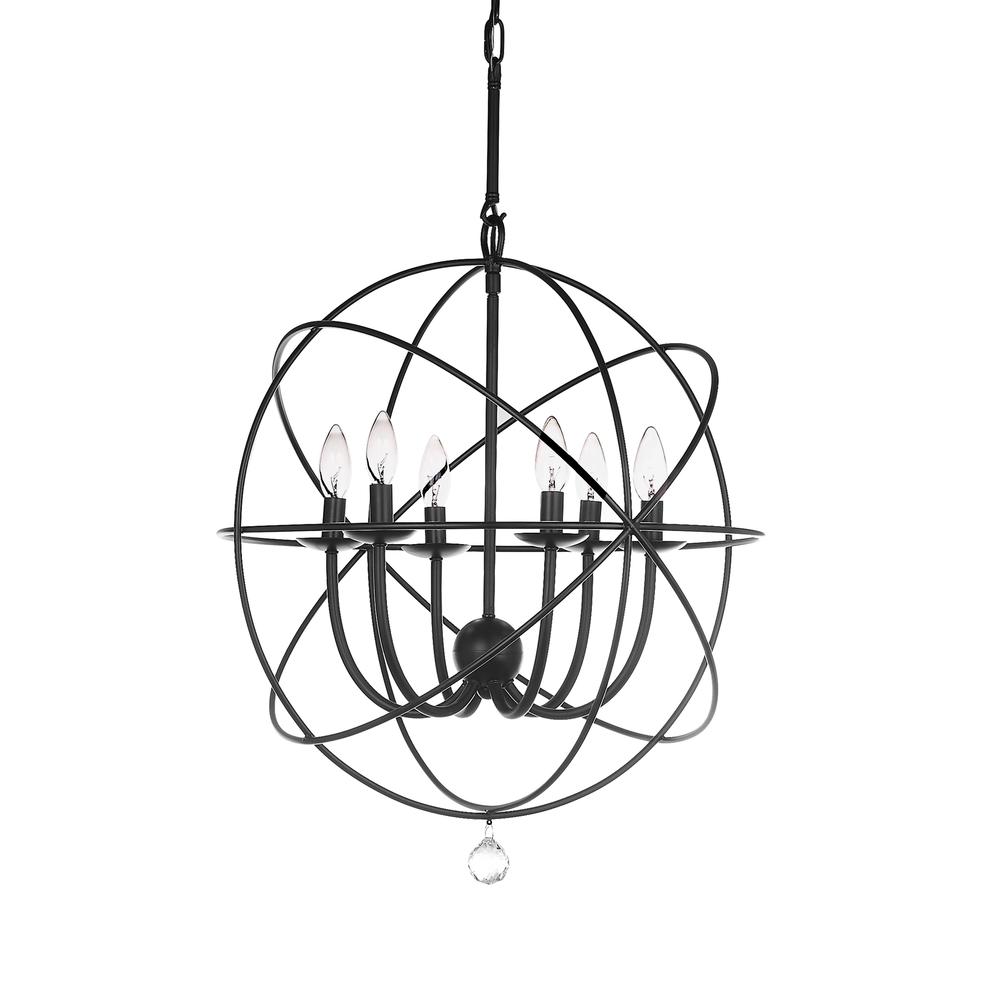 Evie 22 Inch-Dia Adjustable Chandelier , Black. Picture 3