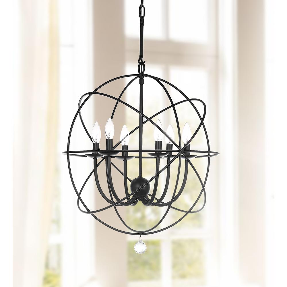 Evie 22 Inch-Dia Adjustable Chandelier , Black. Picture 2