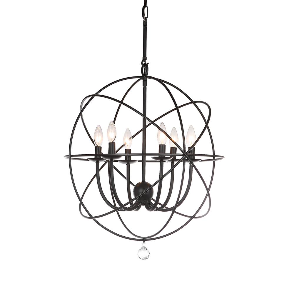 Evie 22 Inch-Dia Adjustable Chandelier , Black. Picture 5