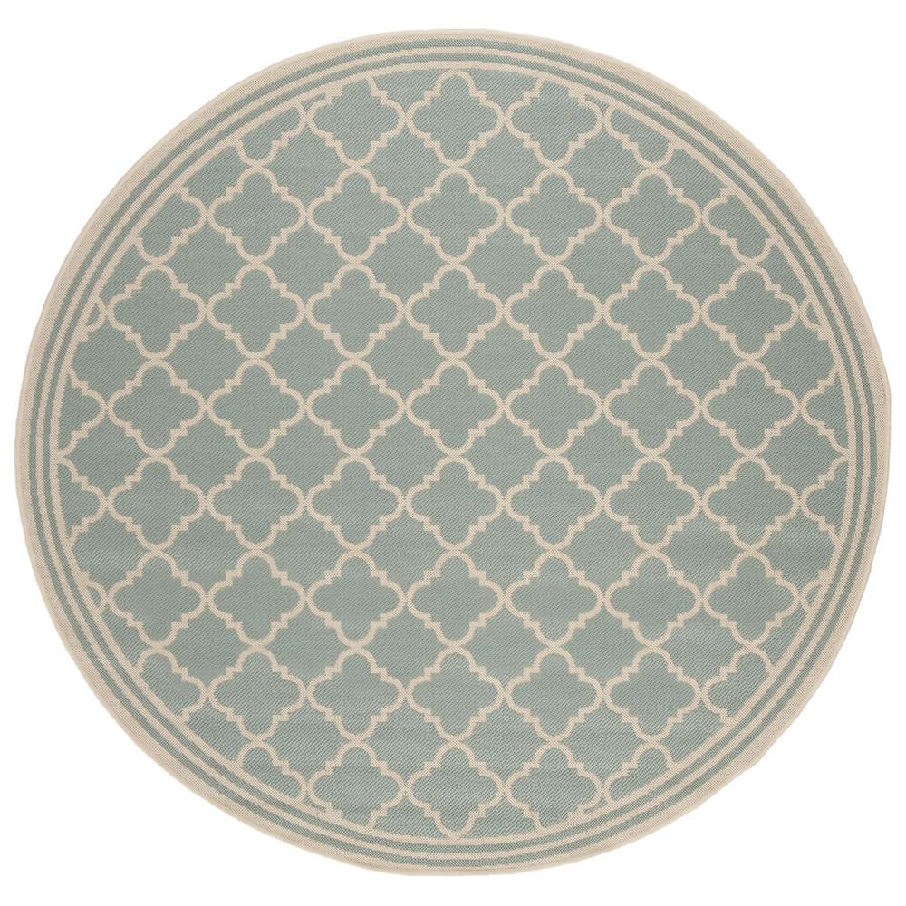 LINDEN 100, AQUA / CREAM, 6'-7" X 6'-7" Round, Area Rug, LND121K-6R. Picture 1