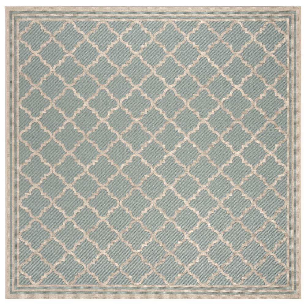 LINDEN 100, AQUA / CREAM, 6'-7" X 6'-7" Square, Area Rug, LND121K-6SQ. Picture 1