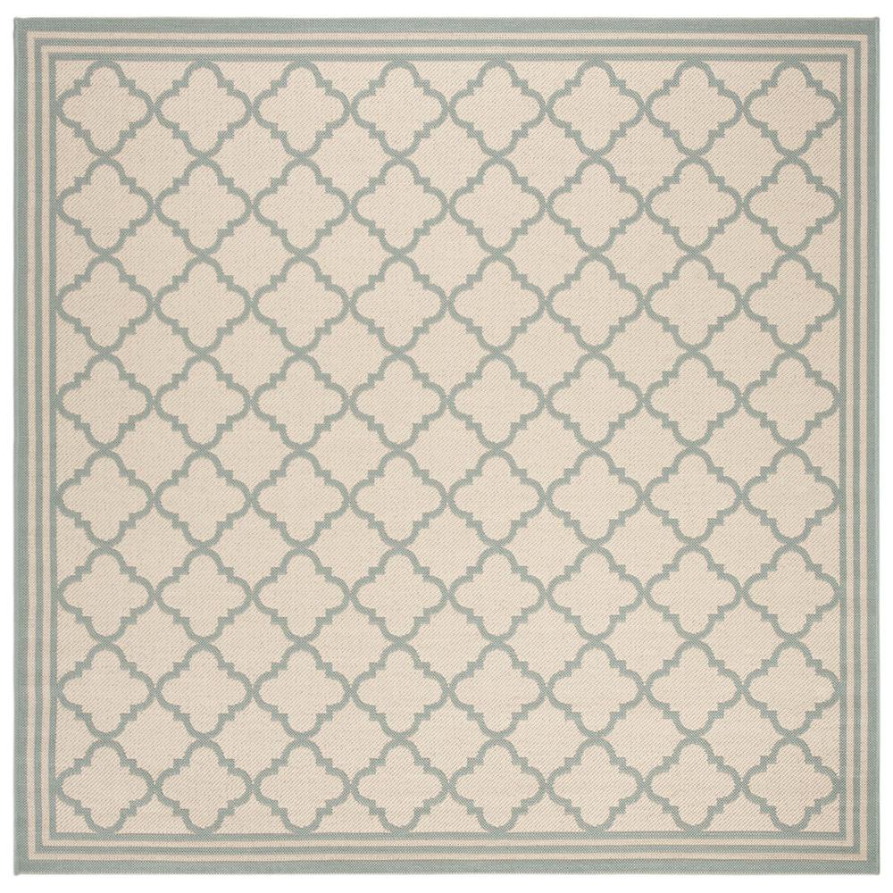 LINDEN 100, CREAM / AQUA, 6'-7" X 6'-7" Square, Area Rug, LND121L-6SQ. Picture 1